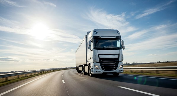 Truck on highway