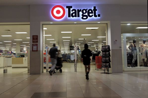 Customers entering a Target store