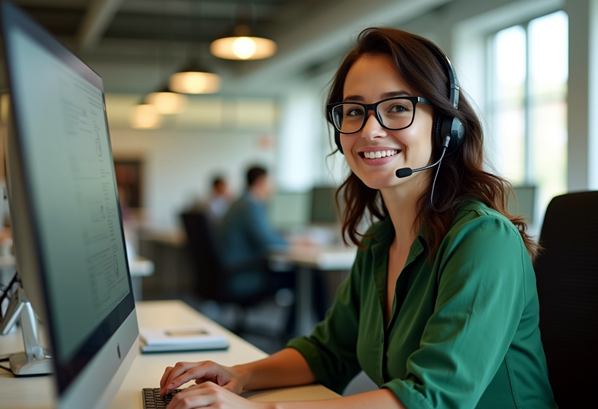 Customer support representative using AI